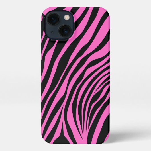 Zebra Pink Skin Modern Girly Animal Print Wild iPhone Hülle (Rückseite)