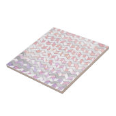 Zebra Pink und Weiß Zickzack Fliese (Seite)