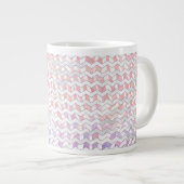 Zebra Pink und Weiß Zickzack Jumbo-Tasse (Vorderseite Rechts)