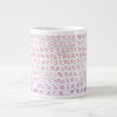 Zebra Pink und Weiß Zickzack Jumbo-Tasse (Vorderseite)