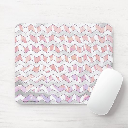 Zebra Pink und Weiß Zickzack Mousepad (Mit Mouse)