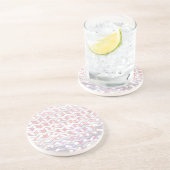 Zebra Pink und Weiß Zickzack Untersetzer (Seite)