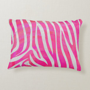 Zebra-Pink-und weißerdruck Dekokissen