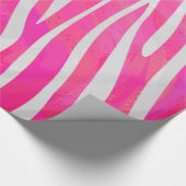 Zebra-Pink-und weißerdruck Geschenkpapier (Ecke)