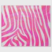 Zebra-Pink-und weißerdruck Geschenkpapier (Flach)