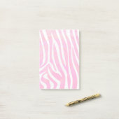 Zebra-Pink-und weißerdruck Post-it Klebezettel (Auf Schreibtisch)