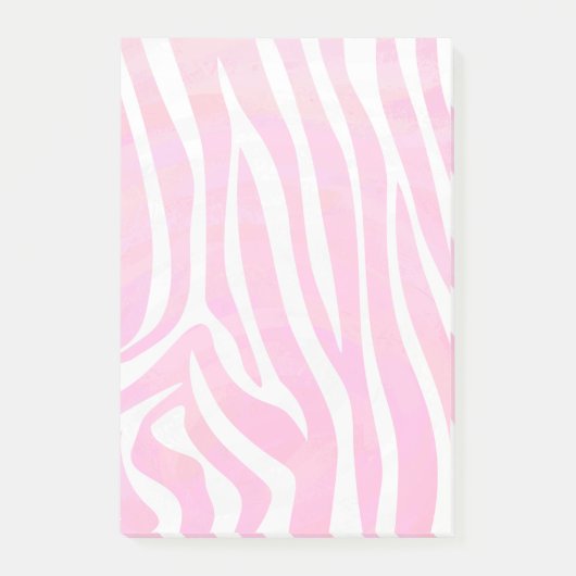Zebra-Pink-und weißerdruck Post-it Klebezettel (Vorderseite)