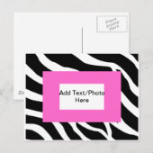 Zebra Pink White Template Postkarte (Vorne/Hinten)