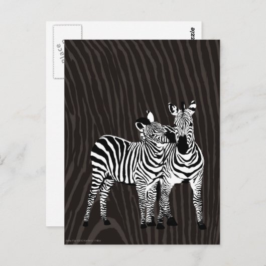 Zebra Play Postkarte (Vorne/Hinten)