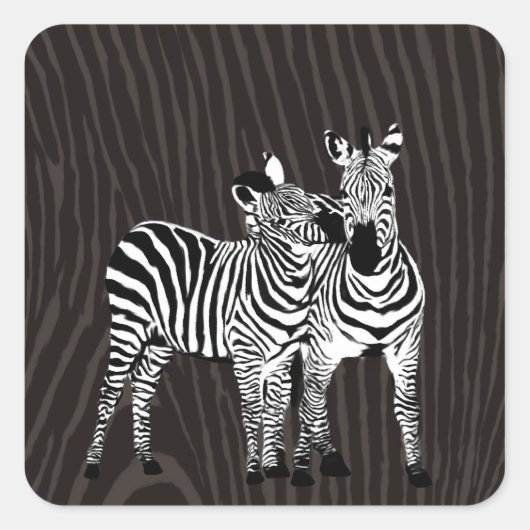 Zebra Play Quadratischer Aufkleber (Vorderseite)