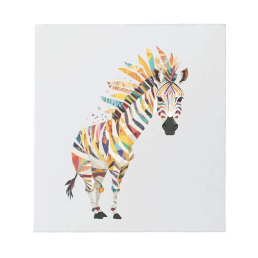 Zebra Playful Adorable Fun Tier farbenfroh Joyful Notizblock (Vorderseite)