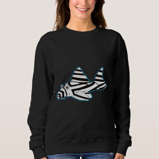 Zebra Pleco Fish Sweatshirt (Vorderseite)