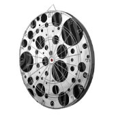 Zebra Polka Dot Black and Gray Print Dartscheibe (Vorderseite rechts)