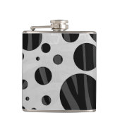 Zebra Polka Dot Black and Gray Print Flachmann (Vorderseite)