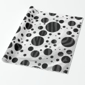 Zebra Polka Dot Black and Gray Print Geschenkpapier (Ungerollt)