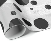 Zebra Polka Dot Black and Gray Print Geschenkpapier (Rolleneckpunkt)