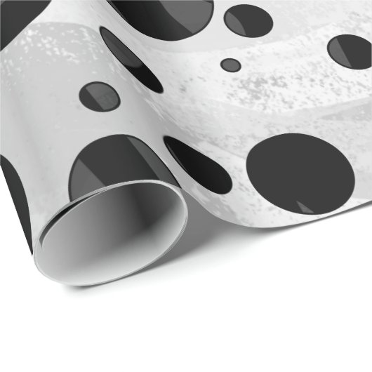 Zebra Polka Dot Black and Gray Print Geschenkpapier (Rolleneckpunkt)