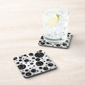 Zebra Polka Dot Black and Gray Print Getränkeuntersetzer (Rechte Seite)