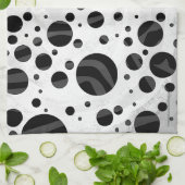 Zebra Polka Dot Black and Gray Print Handtuch (Gefaltet)