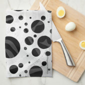 Zebra Polka Dot Black and Gray Print Handtuch (Viertel Falte)