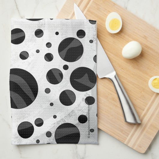Zebra Polka Dot Black and Gray Print Handtuch (Viertel Falte)