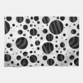 Zebra Polka Dot Black and Gray Print Handtuch (Horizontal)