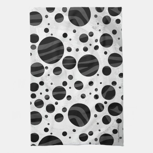 Zebra Polka Dot Black and Gray Print Handtuch (Vertikal)