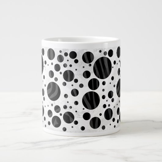 Zebra Polka Dot Black and Gray Print Jumbo-Tasse (Vorderseite)