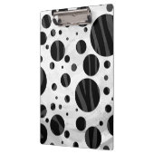 Zebra Polka Dot Black and Gray Print Klemmbrett (Links)