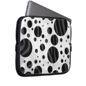 Zebra Polka Dot Black and Gray Print Laptopschutzhülle (Vorne Rechts)