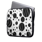 Zebra Polka Dot Black and Gray Print Laptopschutzhülle (Vorderseite Links)
