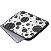 Zebra Polka Dot Black and Gray Print Laptopschutzhülle (Vorne Knopf)