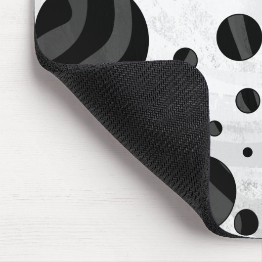 Zebra Polka Dot Black and Gray Print Mousepad (Ecke)
