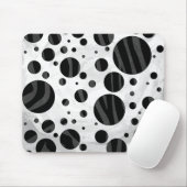 Zebra Polka Dot Black and Gray Print Mousepad (Mit Mouse)