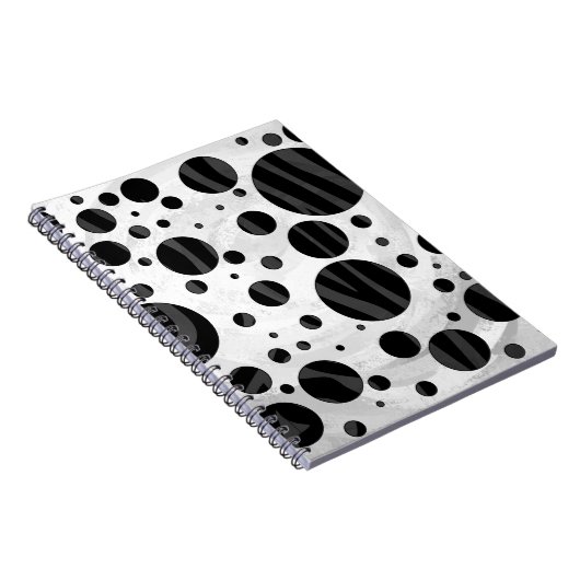 Zebra Polka Dot Black and Gray Print Notizblock (Rechte Seite)