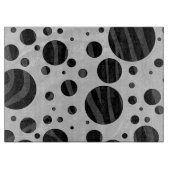Zebra Polka Dot Black and Gray Print Schneidebrett (Vorderseite)
