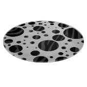 Zebra Polka Dot Black and Gray Print Schneidebrett (Ecke)