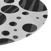 Zebra Polka Dot Black and Gray Print Schneidebrett (Ecke)