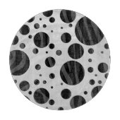 Zebra Polka Dot Black and Gray Print Schneidebrett (Vorderseite)