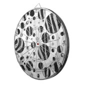 Zebra Polka Dot Black und Light Gray Dartscheibe (Vorderseite rechts)