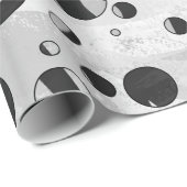 Zebra Polka Dot Black und Light Gray Geschenkpapier (Rolleneckpunkt)