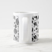 Zebra Polka Dot Black und Light Gray Jumbo-Tasse (Rückseite)