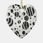Zebra Polka Dot Black und Light Gray Keramik Ornament (Rechts)