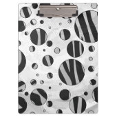 Zebra Polka Dot Black und Light Gray Klemmbrett (Vorderseite)