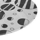 Zebra Polka Dot Black und Light Gray Schneidebrett (Ecke)