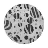 Zebra Polka Dot Black und Light Gray Schneidebrett (Vorderseite)