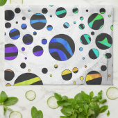 Zebra Polka Dot Black und Rainbow Print Handtuch (Gefaltet)