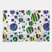 Zebra Polka Dot Black und Rainbow Print Handtuch (Horizontal)