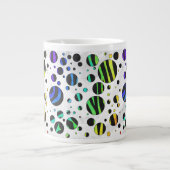 Zebra Polka Dot Black und Rainbow Print Jumbo-Tasse (Vorderseite)