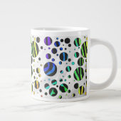 Zebra Polka Dot Black und Rainbow Print Jumbo-Tasse (Rechts)